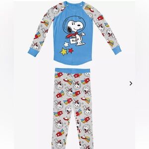 Munki Munki X Peanuts Tight Long Sleeve Raglan Tee and Pant Pajama Set Size 3